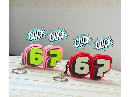 67 Six Seven Fidget Clicker Keychain