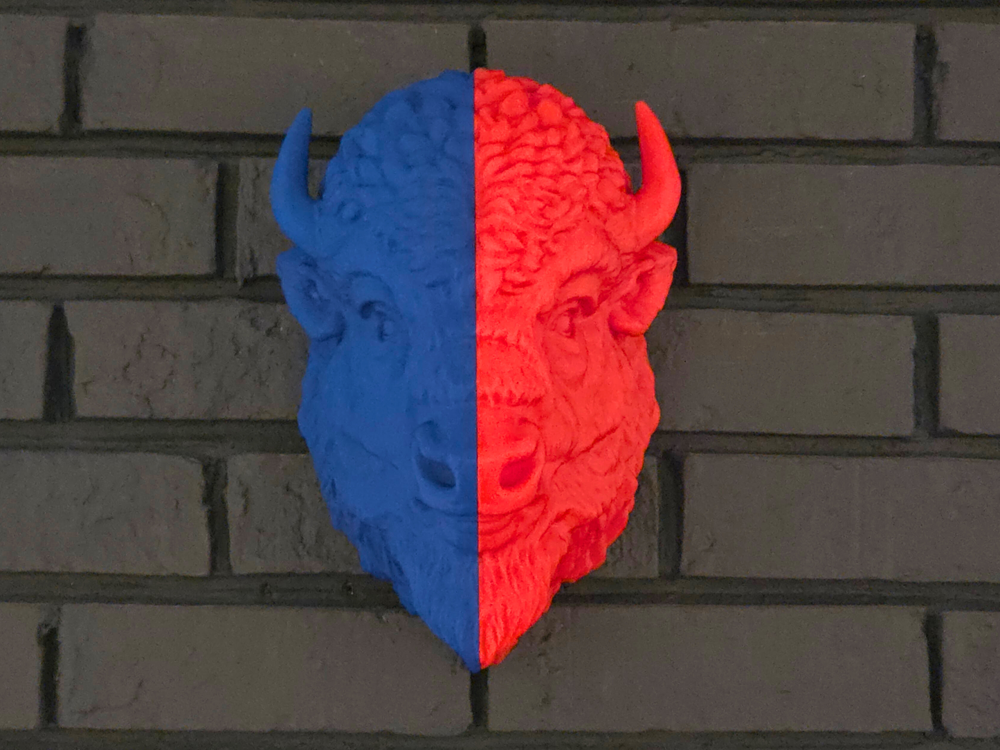 NEW! Wall Mounted Bison Head - Split Tone