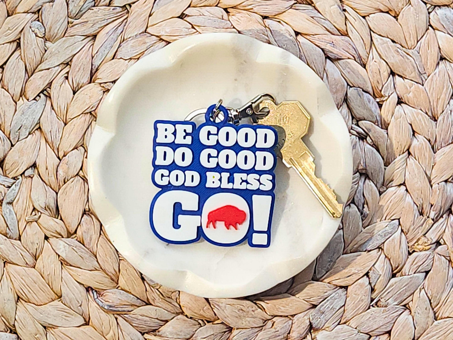Buffalo Football MVP Keychain | Buffalo Football Fan Gift | Be Good, Do Good, God Bless, Go Buffalo