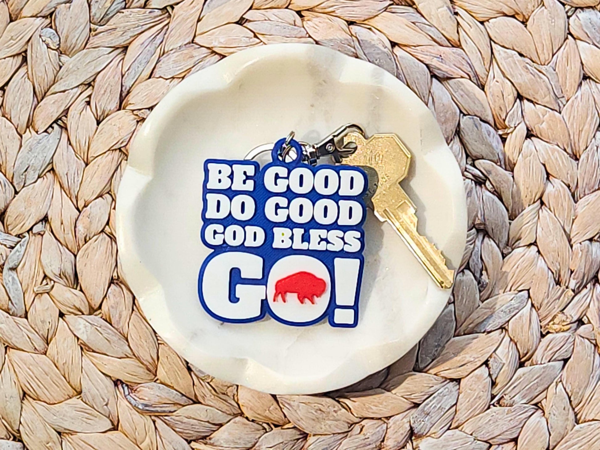 Buffalo Football MVP Keychain | Buffalo Football Fan Gift | Be Good, Do Good, God Bless, Go Buffalo