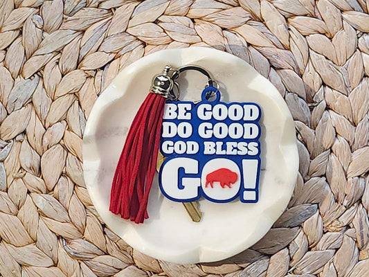 Buffalo Football MVP Keychain | Buffalo Football Fan Gift | Be Good, Do Good, God Bless, Go Buffalo
