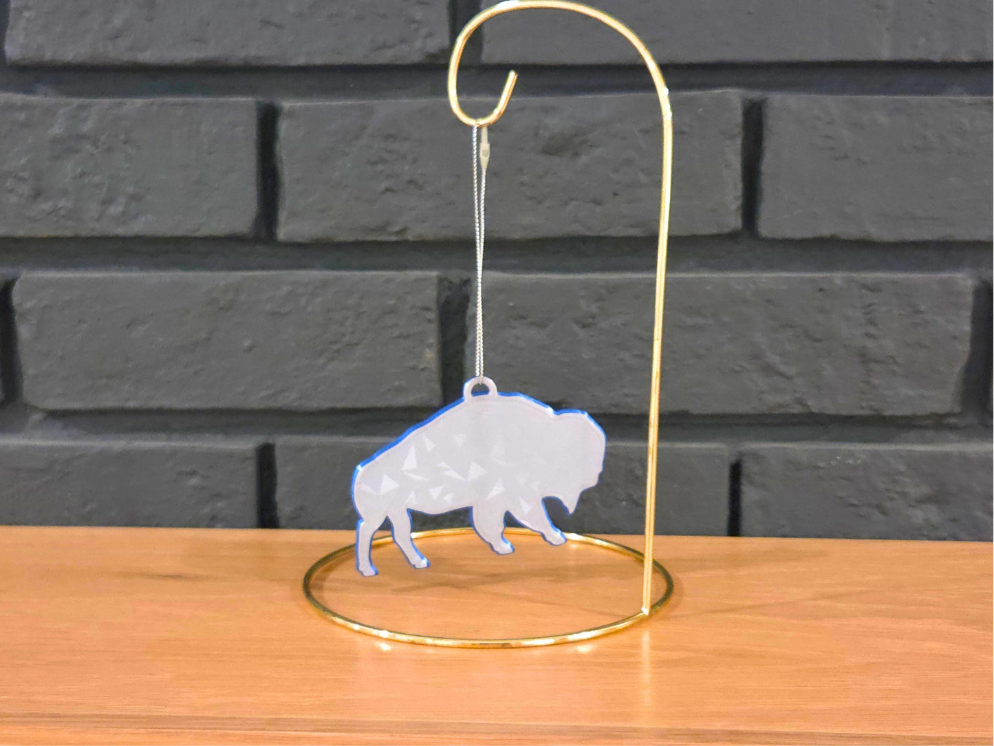 Icy Bison Christmas Ornament | Buffalo Holiday Ornament in Red or Silver