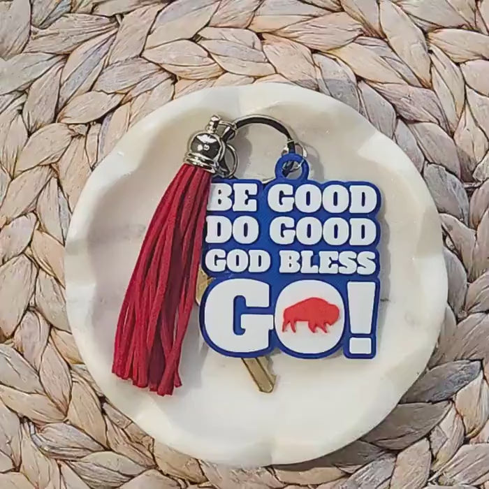 Buffalo Football MVP Keychain | Buffalo Football Fan Gift | Be Good, Do Good, God Bless, Go Buffalo