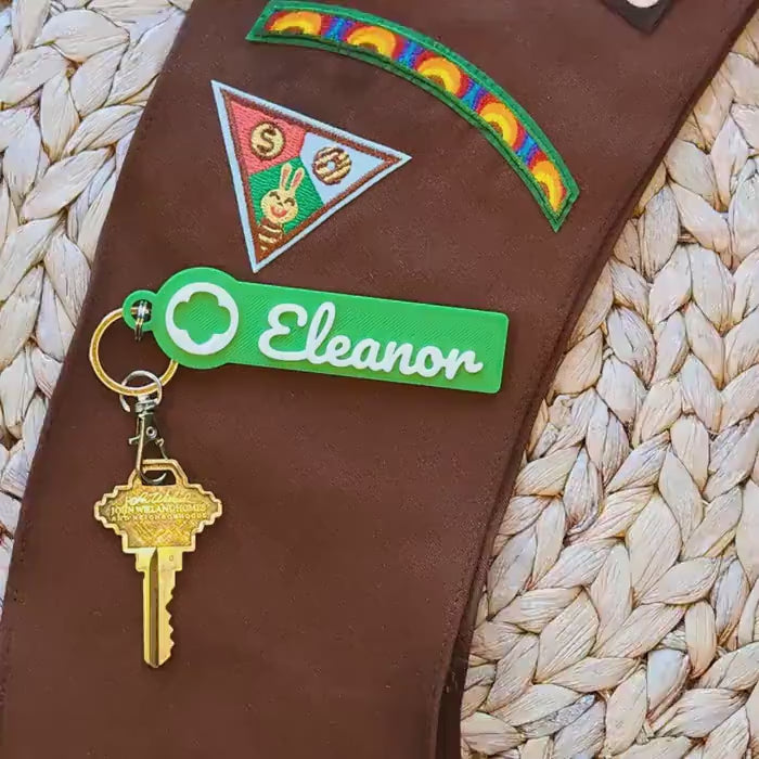 Girl Scout Keychain with Name - Rectangle | Personalized