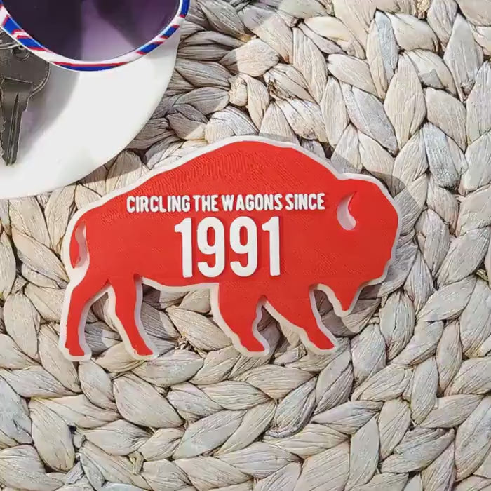 Retro Buffalo Football Magnet | Circle the Wagons | Personalized