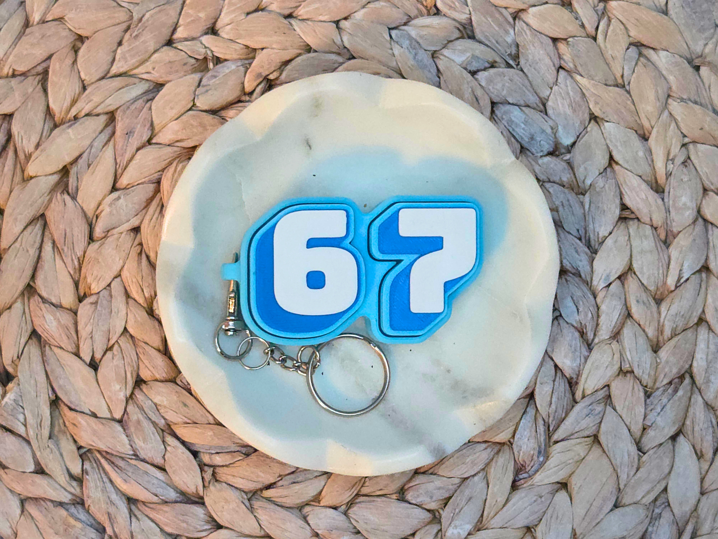 The Original 67 Six Seven Fidget Clicker Keychain