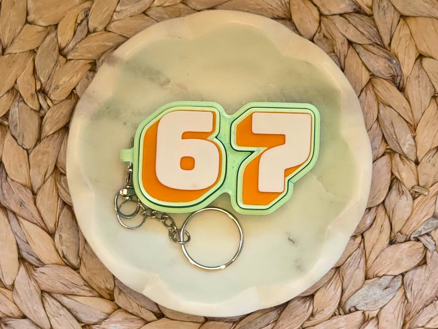 The Original 67 Six Seven Fidget Clicker Keychain
