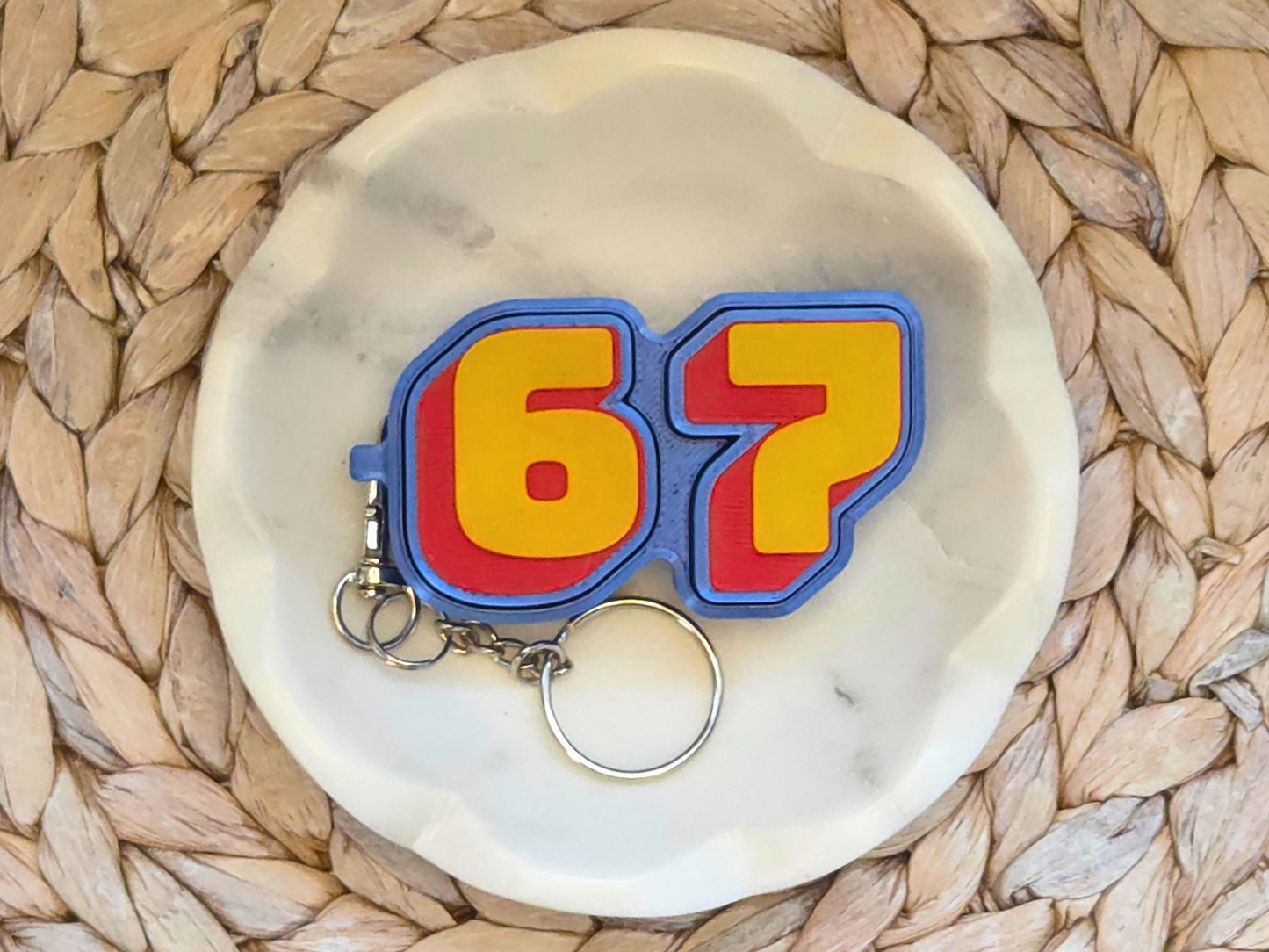 The Original 67 Six Seven Fidget Clicker Keychain