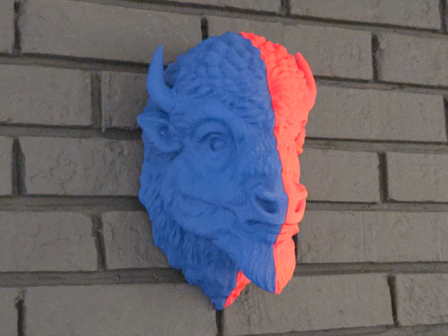 NEW! Wall Mounted Bison Head - Split Tone