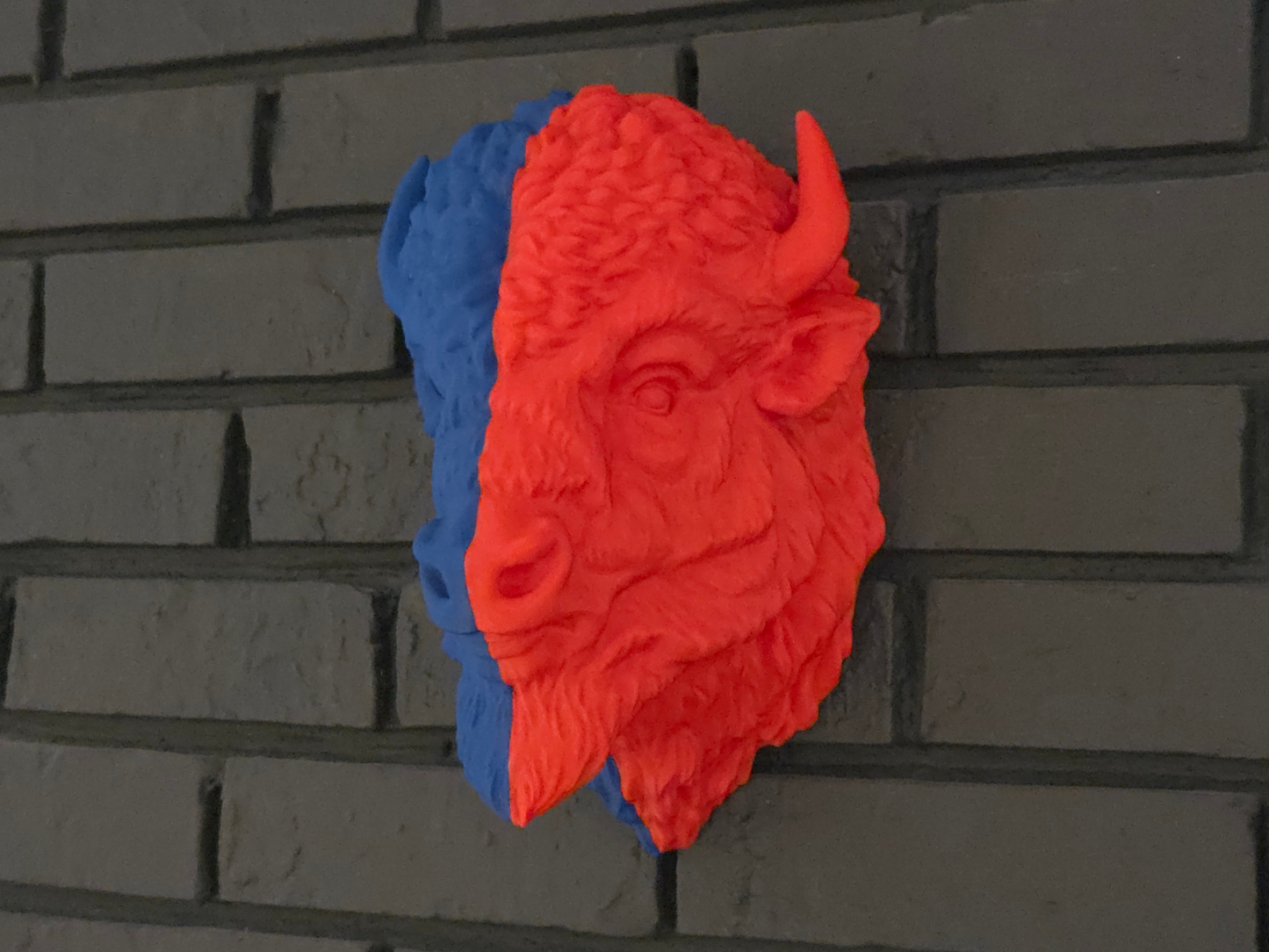 NEW! Wall Mounted Bison Head - Split Tone