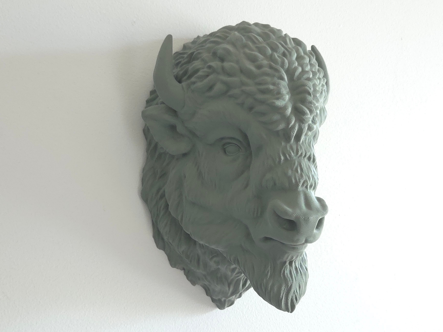NEW! Sage Green Wall Mounted Bison Head | Limited Edition