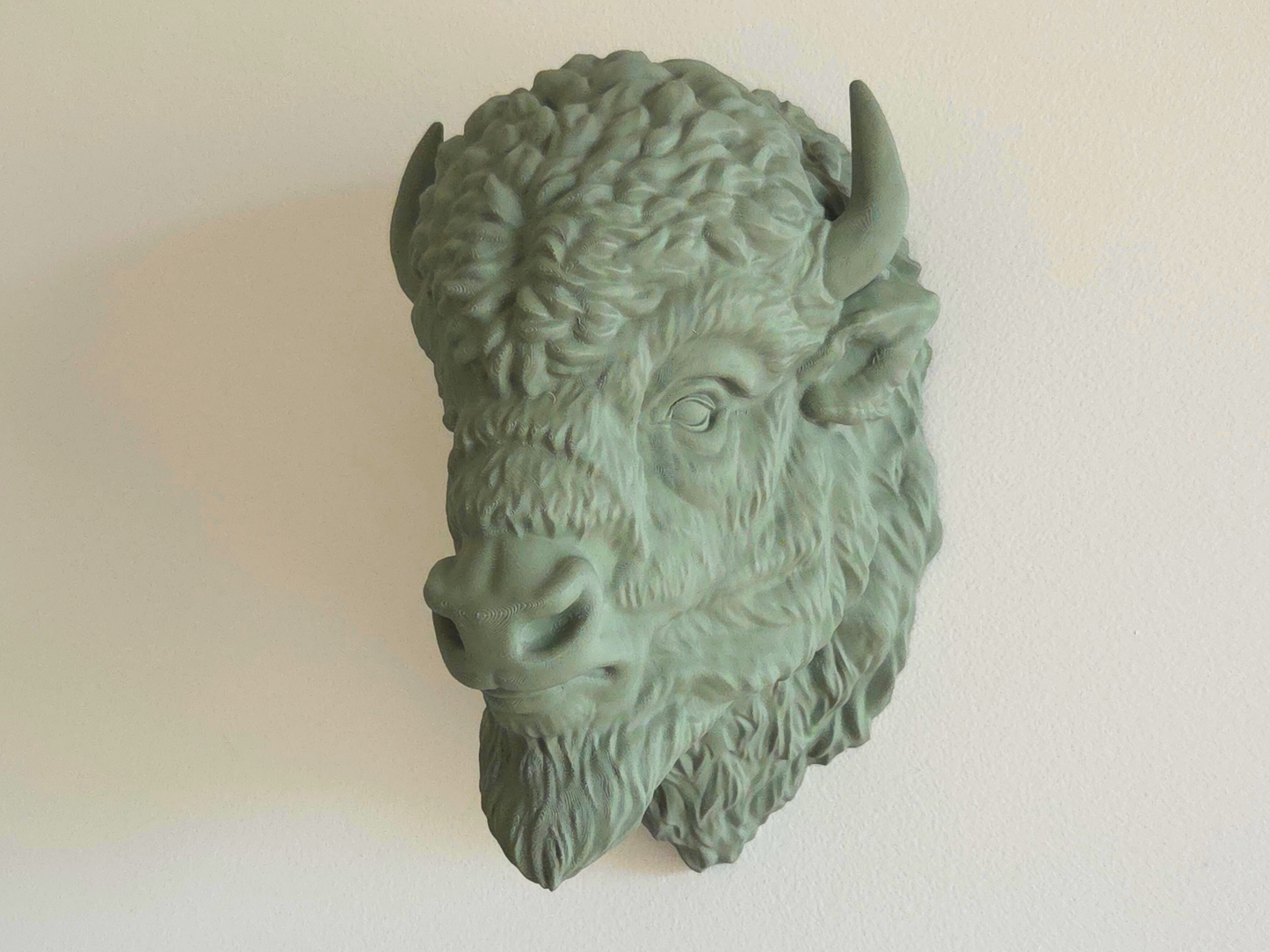 NEW! Sage Green Wall Mounted Bison Head | Limited Edition
