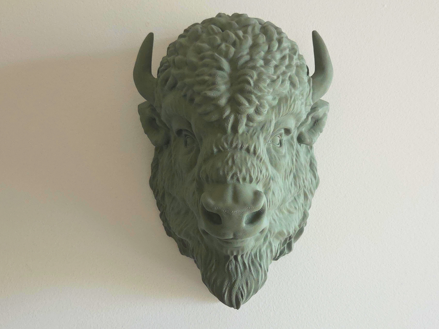 NEW! Sage Green Wall Mounted Bison Head | Limited Edition