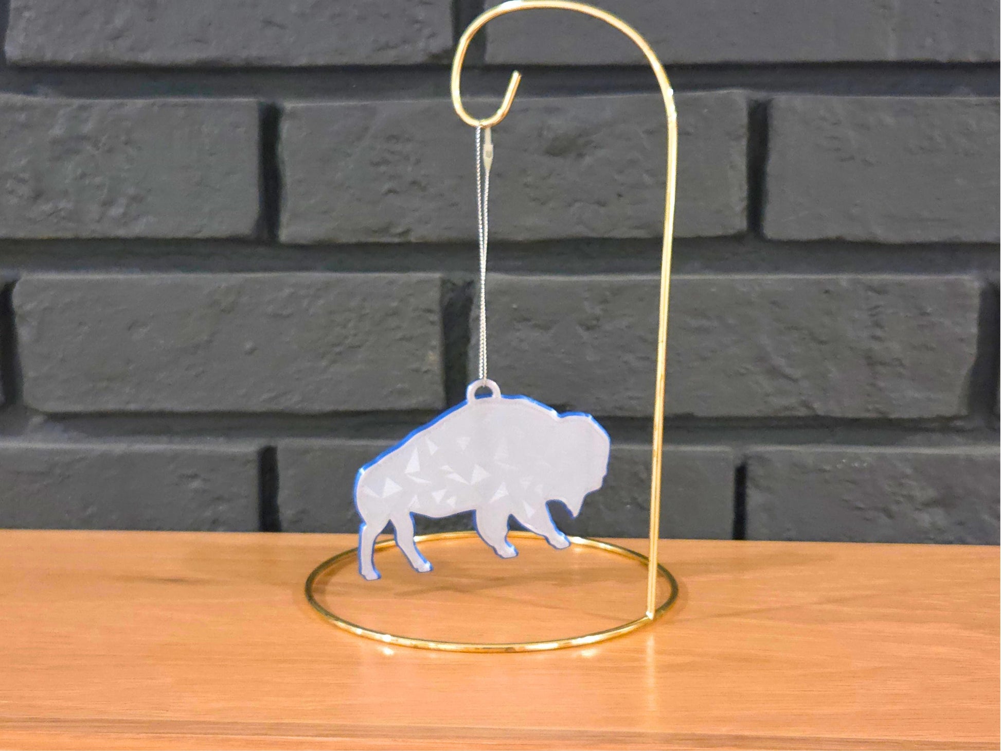 Icy Bison Christmas Ornament | Buffalo Holiday Ornament in Red or Silver