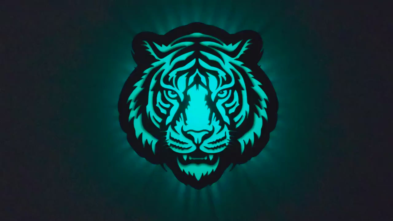 Tiger Mascot Lamp: Wall Mounted Color Changing Lamp