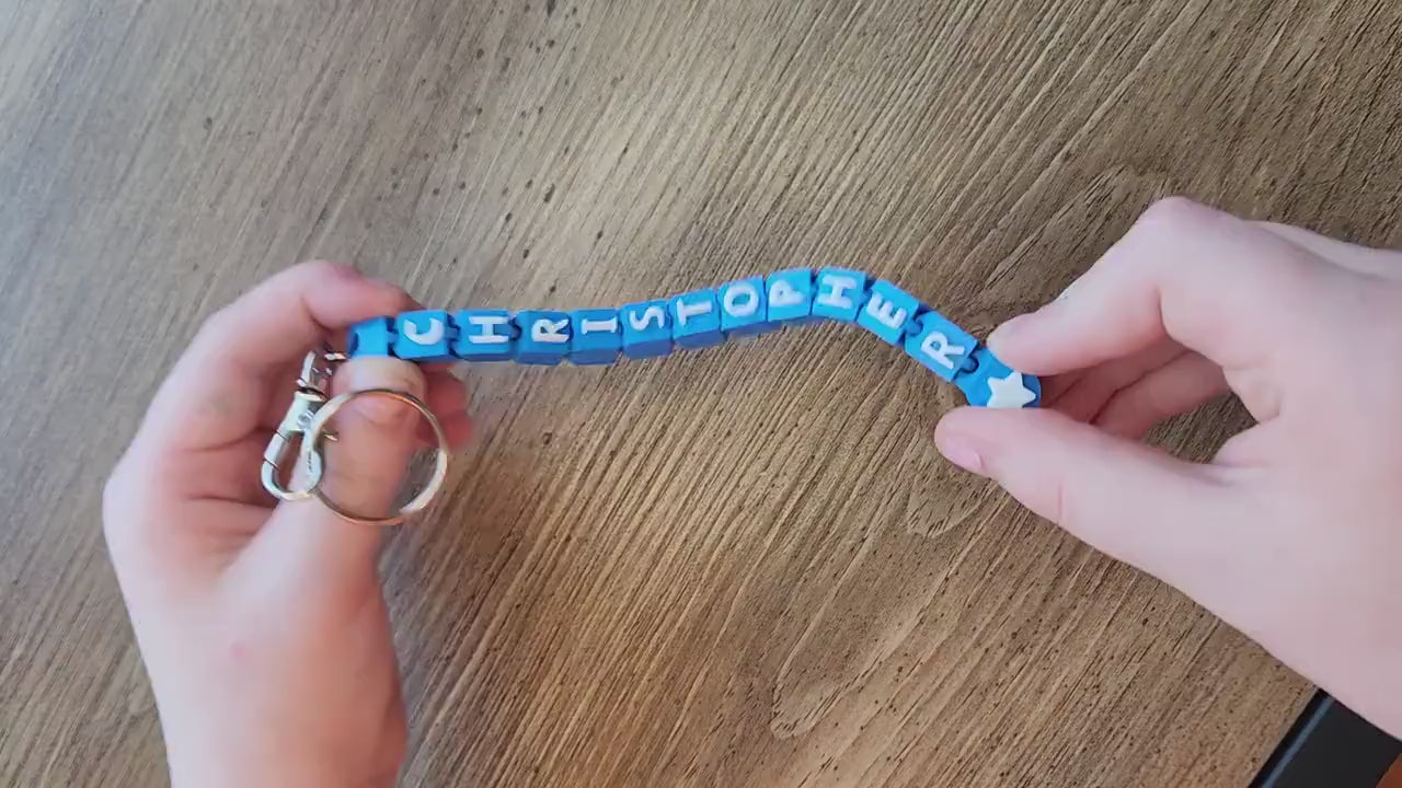 Personalized Name Keychain | Custom Name & Colors | Fidget Toy | Backpack Charm | Gift for Kids, School, Travel