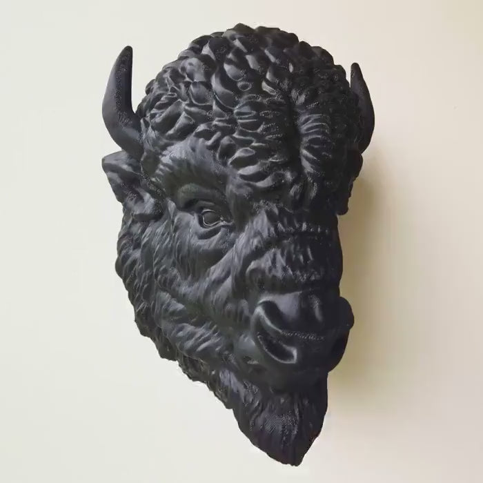 Bison Head Wall Mounted | Buffalo Wall Decor | Rustic Western Decor | Animal Head Sculpture